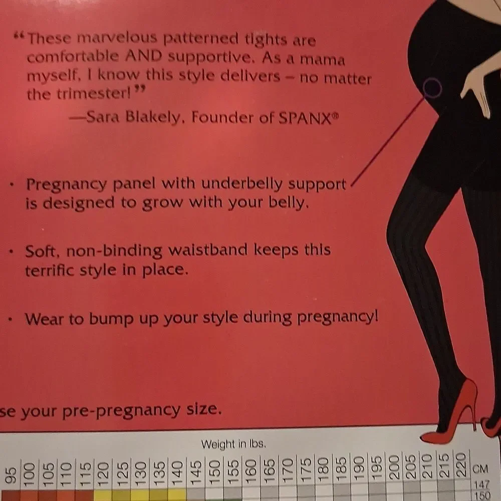 ASSETS by Sara Blakely Marvelous Mama Maternity Terrific Tights Black Size 2